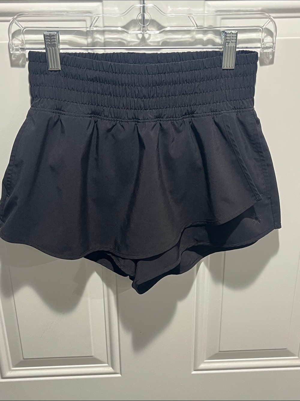 Offline by Aerie Black Low Rise Shorts with Elastic Waist Tulip Hemline